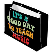 私は音楽を楽しむのに良教えい日だ ラージペーパーバッグ (正面アングル)