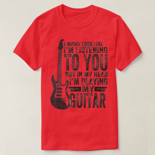私は音楽ギタに聞似ているかもしれない Tシャツ (デザイン正面)