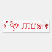 私は音楽ノートと書かれる音楽を愛します バンパーステッカー (正面)