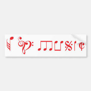 私は音楽ノートと書かれる音楽を愛します バンパーステッカー