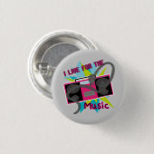 私は音楽ボタンのために住んでいます 缶バッジ (正面&裏面)