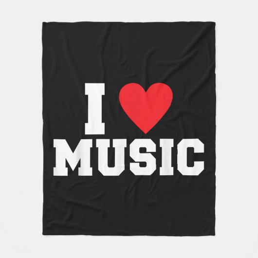 私は音楽好きが大好き フリースブランケット (正面)