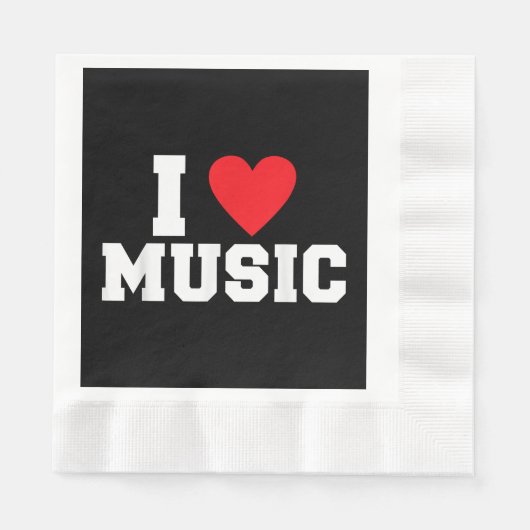 私は音楽好きが大好き 縁ありランチョンナプキン (正面)