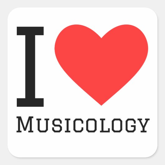 私は音楽学が大好きだ スクエアシール (正面)