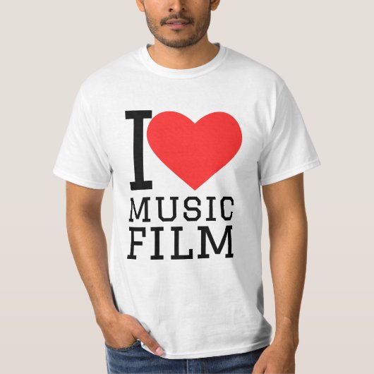 私は音楽映画が大好きだ Tシャツ (正面)