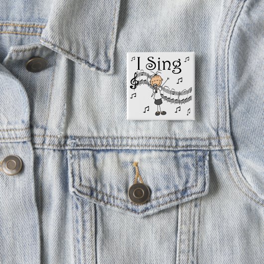 私は音楽的な棒の姿のTシャツおよびギフトを歌います 缶バッジ (インサイチュ)