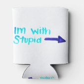 私は頭が悪い |手ミニマル引き手書 缶クーラー (裏面)