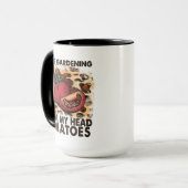 私は頭のトマトからガーデニングが大好きおもしろい マグカップ (正面左)