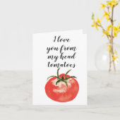 私は頭のトマトが大好きです カード (黄色い花)