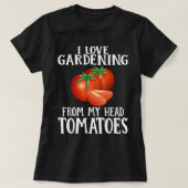 私は頭の中のトマトのガーデニングが大好おもしろいき Tシャツ (デザイン正面)
