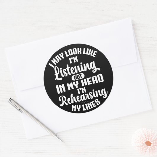 私は頭の中聞にいるようだおもしろい ラウンドシール (封筒)