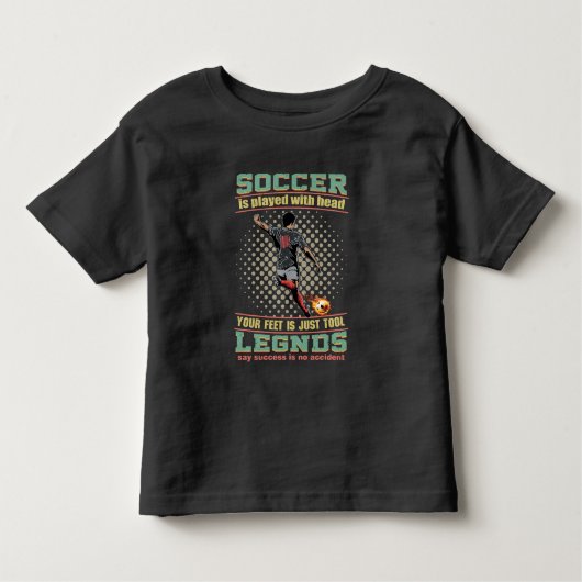 私は頭遊が幼児のTシャツでサッカーをする トドラーTシャツ (正面)