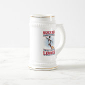 私は頭遊のビアスタインでサッカーをする ビールジョッキ (正面右)