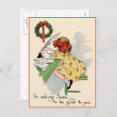 「私は頼サンタだ」ヴィンテージ シーズンポストカード (正面/裏面)