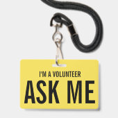 私は頼ボランティだ バッジ (裏面（ネックストラップ付）)