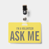 私は頼ボランティだ バッジ (正面 （クリップ付）)