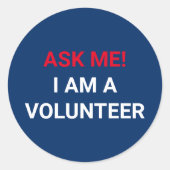 私は頼ボランティアレッドとネイビーブルー ラウンドシール (正面)