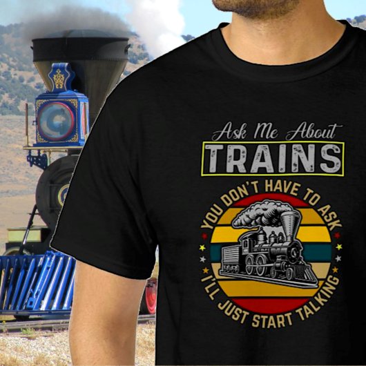 私は頼列車について、蒸気機関鉄道Tシャツ Tシャツ