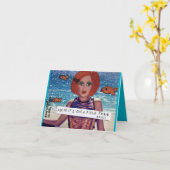 私は頼魚のもし飛んでいるを与え見ている カード (黄色い花)