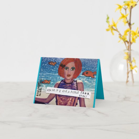 私は頼魚のもし飛んでいるを与え見ている カード (黄色い花)