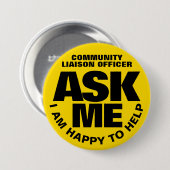 私は頼黄色の黒いに幸せカスタムだ 缶バッジ (正面&裏面)