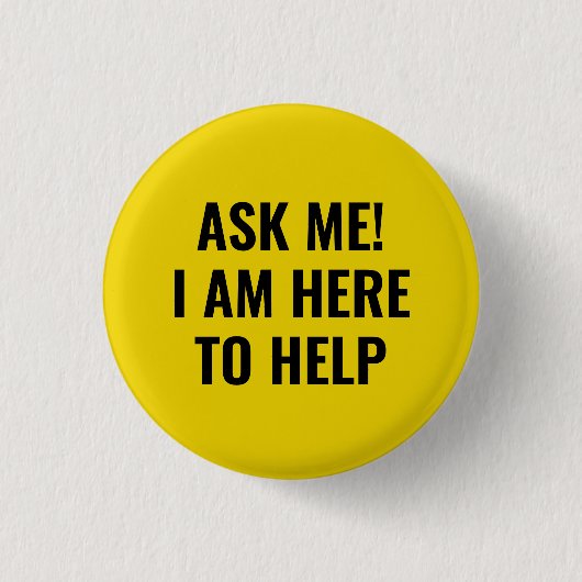 私は頼黒と黄色の救済シンプルに来た 缶バッジ (正面)