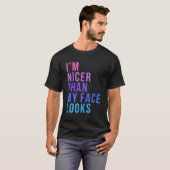 私は顔がことわざを探すより優しい Tシャツ (正面フル)