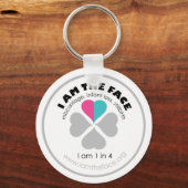 私は顔ピンクとブルーのキーチェーン キーホルダー (正面)