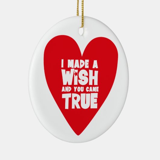 私は願いを叶えたハート セラミックオーナメント (右)