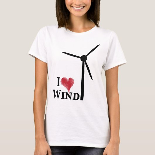 私は風カエネルギーを愛します Tシャツ (正面)