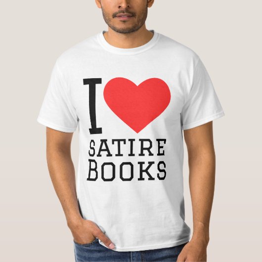 私は風刺の本が大好きだ Tシャツ (正面)