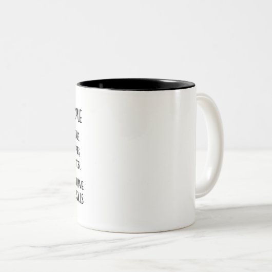 私は風変わりな人々を好みます。 厄介もの、異様なアヒル ツートーンマグカップ (正面右)