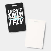 私は飛んで泳げない バッジ (正面＆裏面)