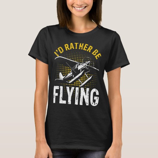 私は飛行機の飛んでいるパイロットおもしろいだ Tシャツ (正面)