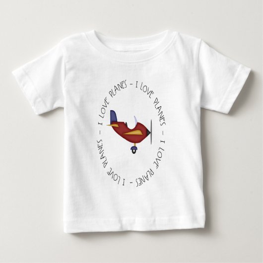 私は飛行機を愛します ベビーTシャツ (正面)