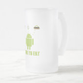 私は食べることを愛します(人間の特徴をもつソフトウェア開発者のユーモア) フロストグラスビールジョッキ (正面右)