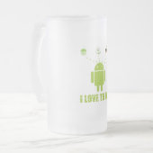 私は食べることを愛します(人間の特徴をもつソフトウェア開発者のユーモア) フロストグラスビールジョッキ (正面左)