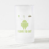 私は食べることを愛します(人間の特徴をもつソフトウェア開発者のユーモア) フロストグラスビールジョッキ (中央)