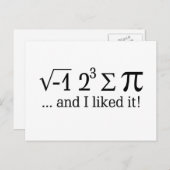 私は食べパイがあるし、私はそれを好きだったタイポグラフィ ポストカード (正面/裏面)