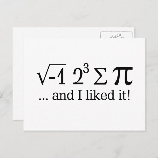 私は食べパイがあるし、私はそれを好きだったタイポグラフィ ポストカード (正面/裏面)