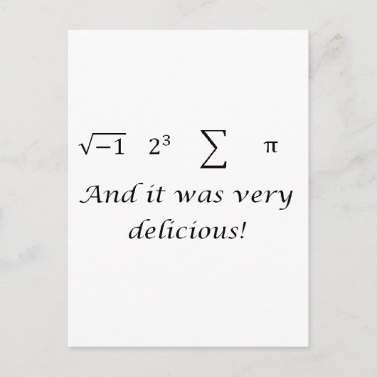 私は食べパイの数学のシャツ ポストカード (正面)