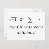 私は食べパイの数学のシャツ ポストカード (正面/裏面)