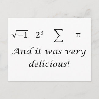 私は食べパイの数学のシャツ ポストカード