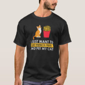 私は食べフライとペット私の猫の子猫子猫モ Tシャツ (正面)