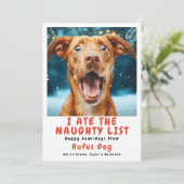 私は食べリスいけなト犬のクリスマス写真 シーズンカード (スタンド正面)