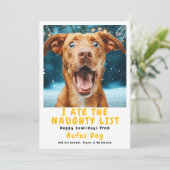 私は食べリスいけなト犬のクリスマス写真 シーズンカード (スタンド正面)