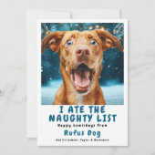 私は食べリスいけなト犬のクリスマス写真 シーズンカード (正面)