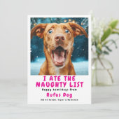 私は食べリスいけなト犬のクリスマス写真 シーズンカード (スタンド正面)