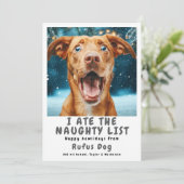 私は食べリスいけなト犬のクリスマス写真 シーズンカード (スタンド正面)
