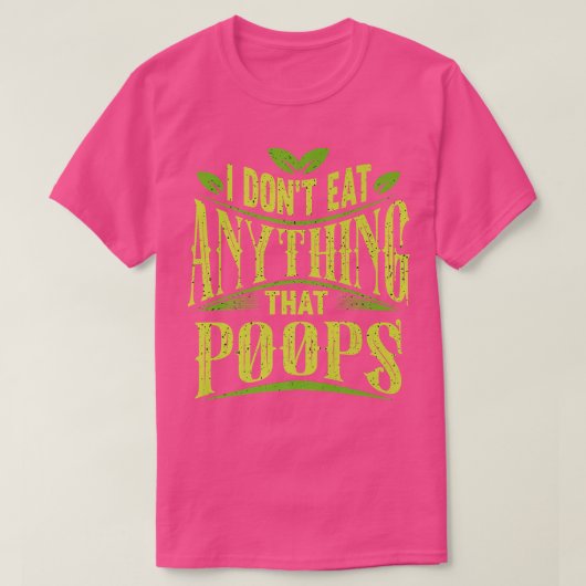 私は食べ何もウンチおもしろいビーガンおもしろいV Tシャツ (デザイン正面)